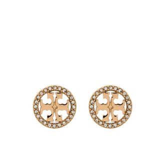 Tory Burch Miller Pave Stud Oorbellen - Dames - Oorbellen - Geel - ONE Size - Accessoires