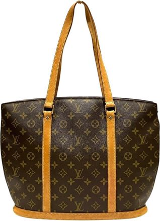Louis Vuitton Brown Monogram Canvas Leather Tote Bag (Pre-Owned)