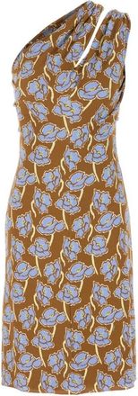 Versace One-Shoulder Jurk van Cr&ecirc;pe met Print - Dames - Korte kleedjes - Veelkleurig - S - Kleedjes