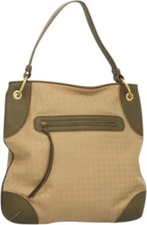 Bottega Veneta Pre-owned Shoulder Bags, female, Beige, Size: ONE SIZE Pre-owned Canvas Shoulder Bag