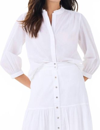 Nic+Zoe Cotton Girlfriend Shirt In Paper White