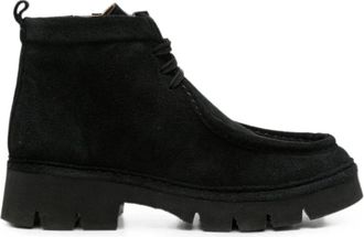 Sergio Moretti Veterschoen Enkellaars - Dames - Veterlaarzen - Zwart - 39 EU - Su&egrave;de - Schoenen