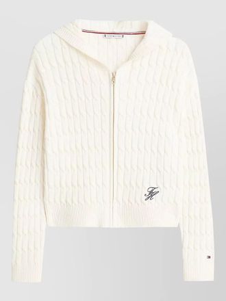 Tommy Hilfiger cable knit hooded zip cardigan long sleeves