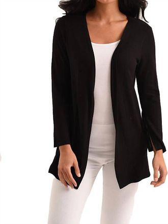 French Kyss Jane Long Sleeve Kashmira Cardigan In Black