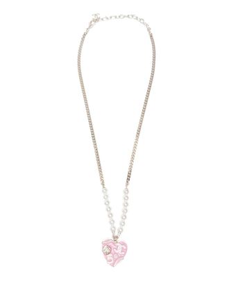 Chanel 2024 Chanel CC Mark heart pearls necklace - women - Gold Plated/Faux Pearl - One Size - Pink