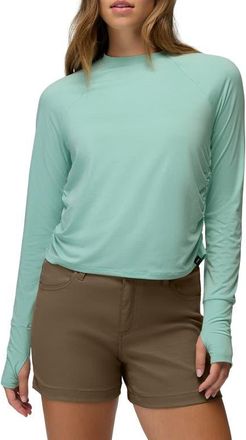 Prana Gathered Long Sleeve T-Shirt in Sea Glass at Nordstrom, Size Medium