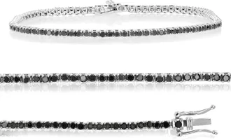 Vir Jewels 2 cttw Black Diamond Tennis Bracelet.925 Sterling Silver with Rhodium 7.5 Inch