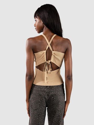 Urban Classics Rib Knit Crossed Back Tank Top