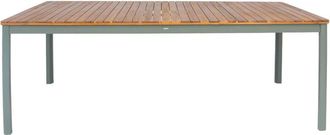 Sweeek Mesa de jardín de acacia con esquinas redondeadas, 8 plazas, verde