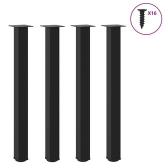 Berkfield Home Coffee Table Legs 4 pcs Black 90-92 cm Steel
