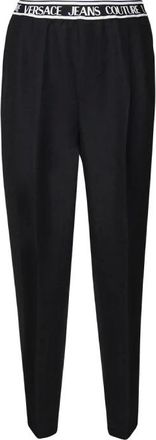 Versace Jeans Couture Straight Trousers, male, Black, Size: XL Pantalone Logo Elastico