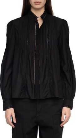 Zadig&Voltaire Timz Tomboy Button-Up Shirt in Black at Nordstrom, Size X-Small