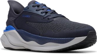 Clarks Mens Clarks Pace, Navy Textile, 8 Wide