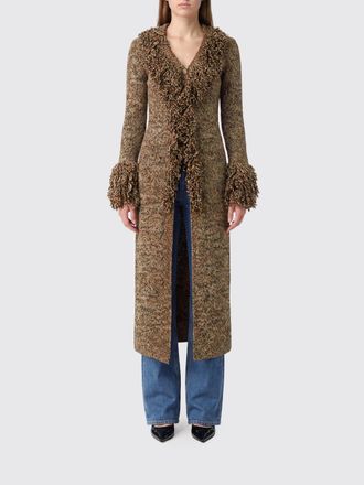 Patrizia Pepe Long Cardigan in Cotton and Lurex Knit with Fringes