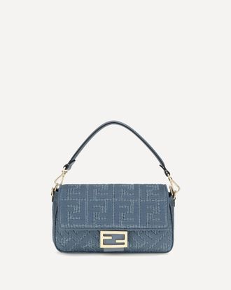 Fendi Borsa a Spalla in rafia intrecciata con ricamo FF Woman UNI