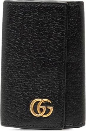 Gucci Pre-owned Accessories, female, Black, Size: ONE SIZE Pre-owned GG Logo Leather Key Case