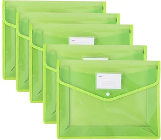OEM Bolsas Para Documentos Expandibles, Organizadores De Documentos Resistentes, Con Cierre A Presi&oacute;n, Dise&ntilde;o Transparente, Aptas Para Papel Tama&ntilde;o Carta 