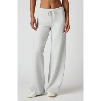 Florence By Mills Wide Leg Jersey Rib Sweatpants in Heather Ice at Nordstrom, Size Xx-Small