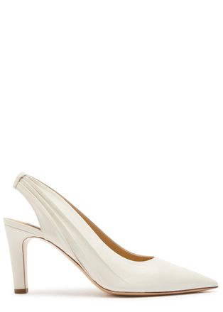 Gabriela Hearst Amari 90 Leather Slingback Pumps - Ivory