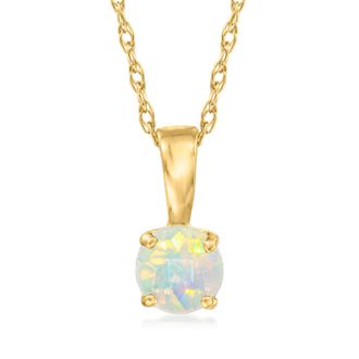 RS Pure by Ross-Simons Opal Pendant Necklace in 14kt Yellow Gold