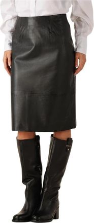 Copenhagen Muse Cmbaron-Skirt - Dames - Leren & Su&egrave;de rokken - Zwart - XS - Leer - Rokken