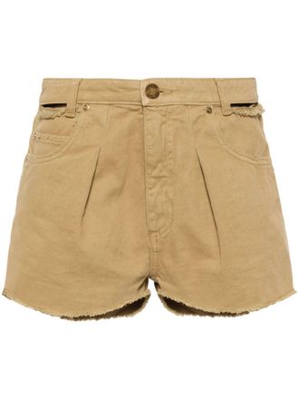 Pinko distress denim shorts - women - Cotton/Cotton - 26 - Green