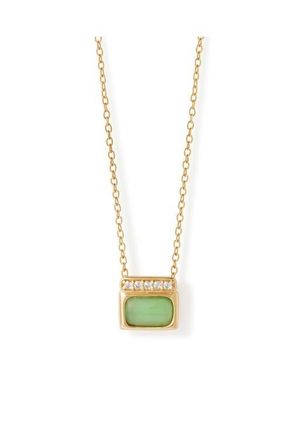 Astley Clarke Gold Aurora Ridge Green Chalcedony Necklace at Nordstrom, Size 18