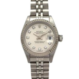 Rolex Pre-owned Datejust Roestvrij Staal Wit Goud Automatisch - Dames - Vintage Horloges - Wit - ONE Size - Vintage