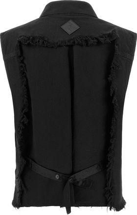 Haikure Cotton Denim Vest - Black