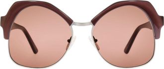 Andy Wolf Brown Metal Womens Sunglasses