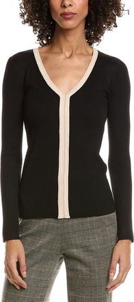 T Tahari Contrast Stripe Rib Top