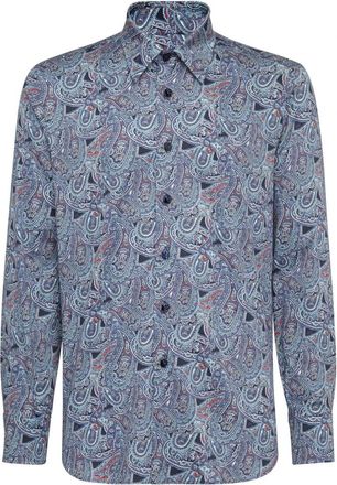Billionaire Boys Club Milano Paisley Shirt - Heren - Casual Overhemden - Blauw - S - Katoen - Overhemden