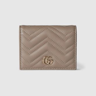 Gucci GG Marmont Small Wallet, Neutral, Leather