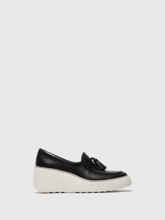 FLY London Womens Dala Slip On Shoes In Black