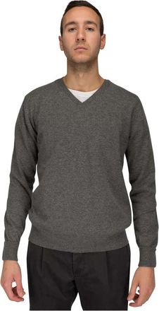 Ballantyne Maglia - Heren - V-hals truien - Grijs - M - Kasjmier - Truien & Vesten