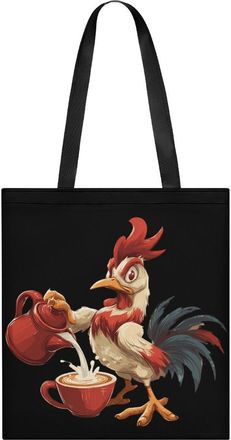 Generic Chicken Rooster Coffee Tote Bag for Women Men Shoulder Bags Purses Pouch Handbags