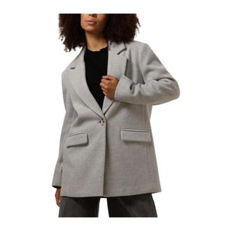 Notre-V Jassen, Dames, Grijs, XL, Elegante lichtgrijze jas voor dames