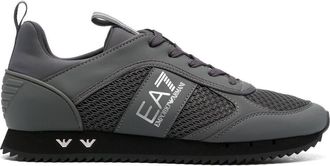 Emporio Armani Cordura logo-print panelled sneakers - men - Fabric/Polyurethane/Polyurethane/Fabric/Rubber - 4.5 - Grey