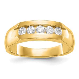 Diamond2Deal 14k Gold Lab Grown Diamond Wedding Band Ring 1/2Ct Clarity- VS Color- D-E