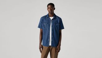 Levi's Classic Standard Fit Western Shirt - Mens - 2XL - Blue