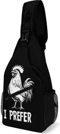 Generic I PREFER COCK LGBT Gay Unisex Shoulder Bags Casual Crossbody Chest Bag Sling Backpack for Hiking Cycling Travel