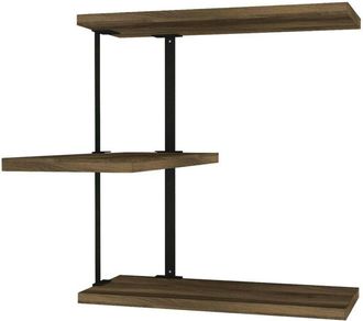 Dmora Estanter&iacute;a Dboseggi, Estante, Estante De Pared, Estanter&iacute;as Multiusos, 45x20h47 Cm, Nogal Y Negro - Dmora