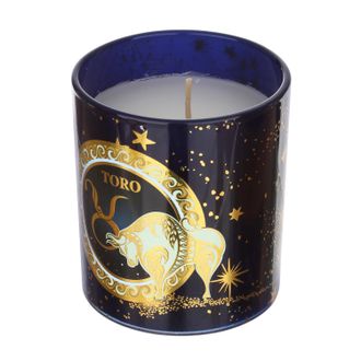 KASANOVA Candela profumata Toro da 9 cm, con bicchiere in vetro