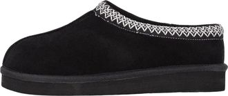 Generic House Of Sehrish MX11 Faux Suede Embroidered Cozy Slippers for Women - Warm Indoor Outdoor Slip-On Winter Shoes with Soft Lining & Non-Slip Sole (Blac