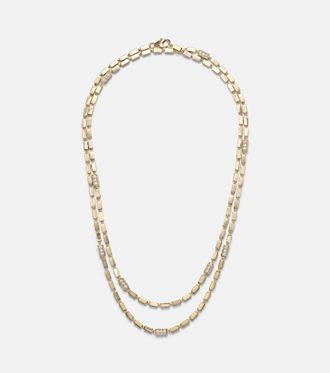 Suzanne Kalan Block-Chain 18kt gold necklace with diamonds