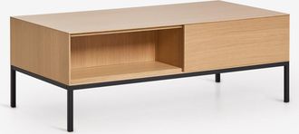 Sklum Mesa De Centro Rectangular 120x60 Cm En Mdf Y Chapa De Roble Bromley Sklum
