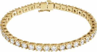 Diamond2Deal 14k Gold 6 CTW Lab-Grown Diamond Link Bracelet 7.25