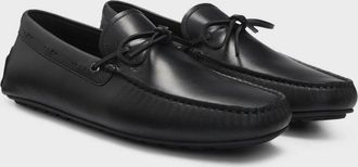 Boss Orange by Hugo Boss Noel Mens Italian Leather Driving Moccasins - Black - Size UK 11