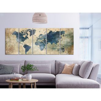 Artgeist home24 Wandbild Retro Map (5-teilig)