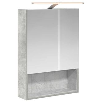 vidaXL Armario Con Espejo De Ba&ntilde;o Gris Concreto 50 X 14,5 X 70 Cm Vidaxl